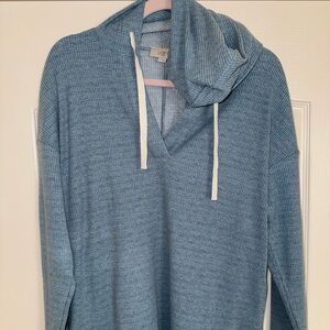 Ann Taylor Loft Light blue hooded shirt.